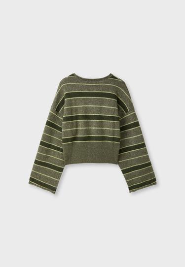 Soft knit sash-detail jumper — Khaki 8