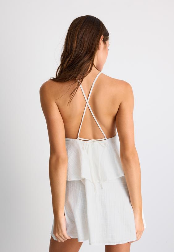 vestido corto tirantes volante