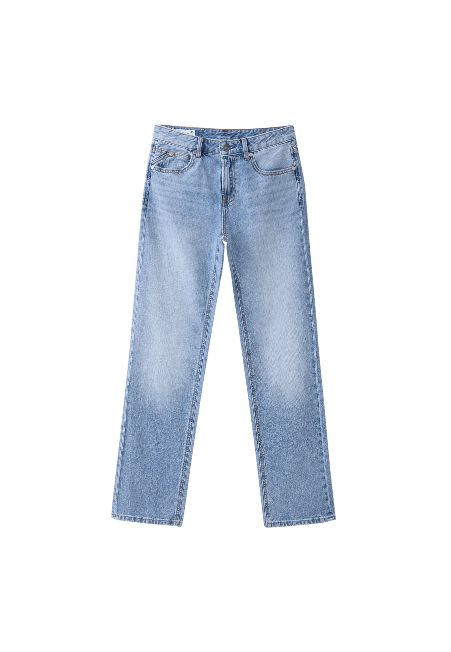 Stradivarius D98 vintage efektli straight fit jean görsel 4