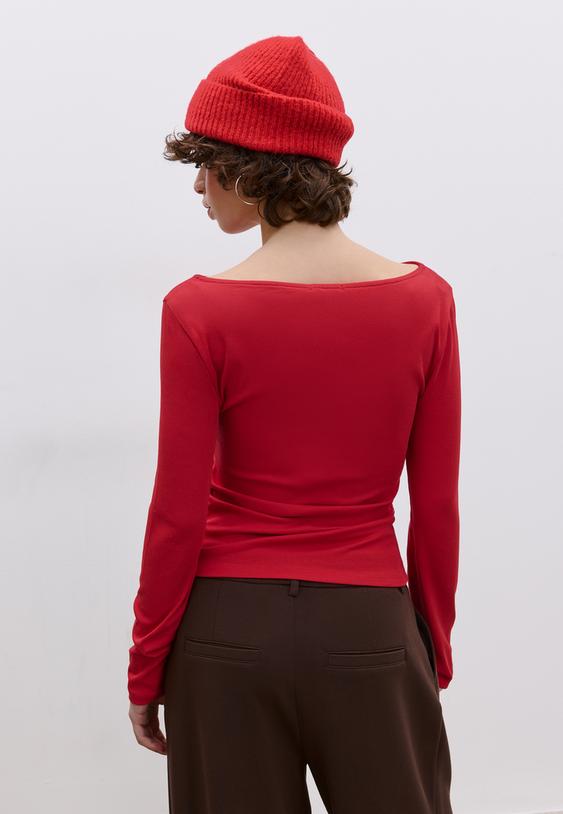 camiseta manga larga frunce