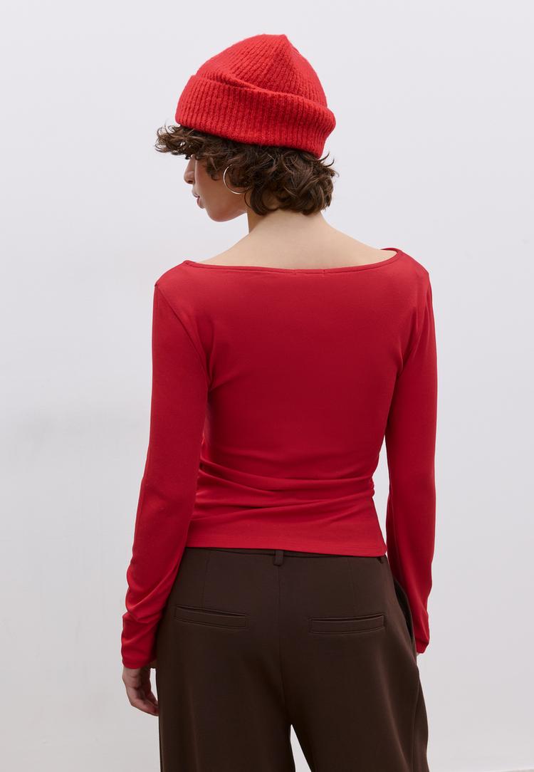 maglietta maniche lunghe arricciata