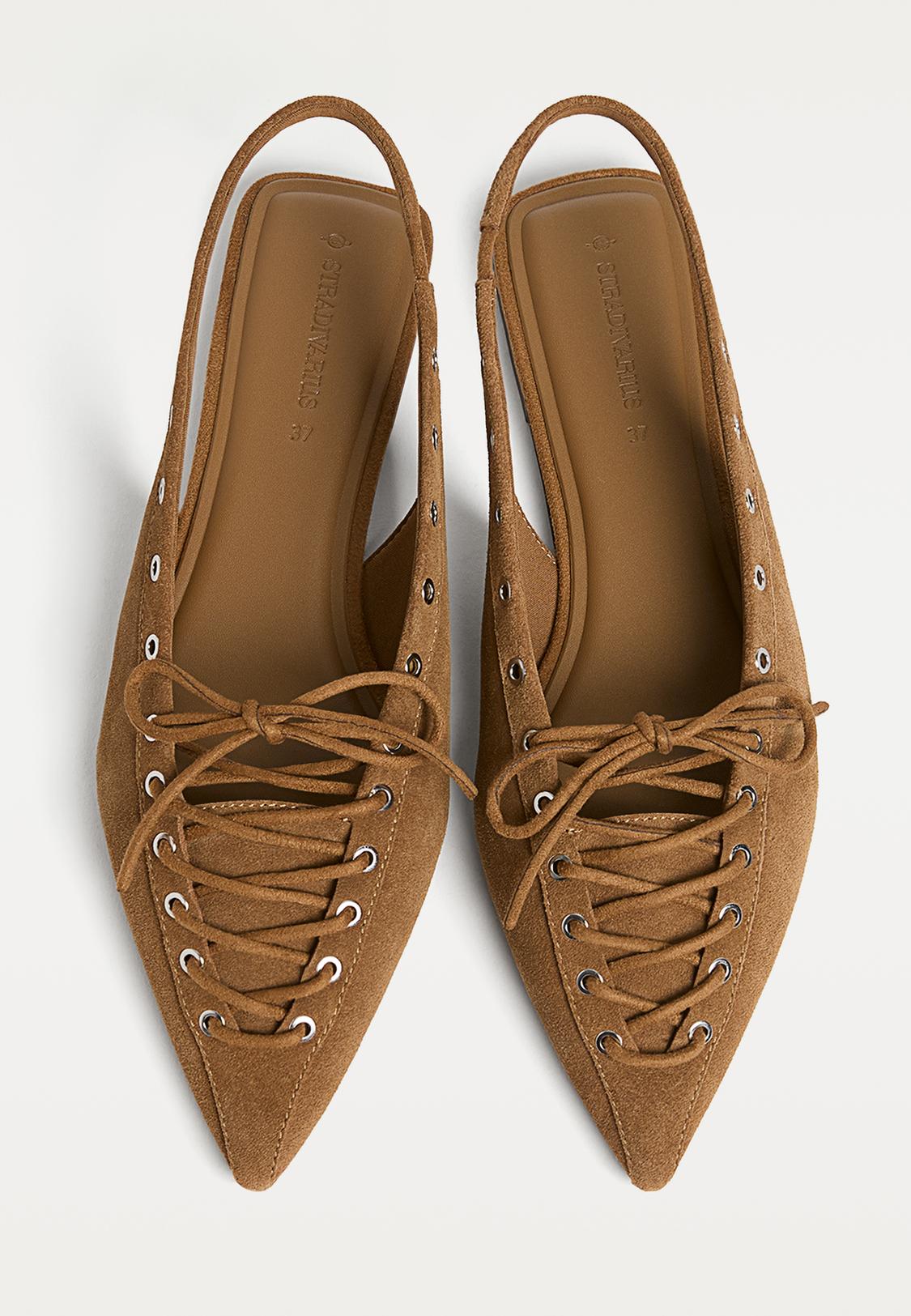 Zapatos planos piel cordones Stradivarius Honduras