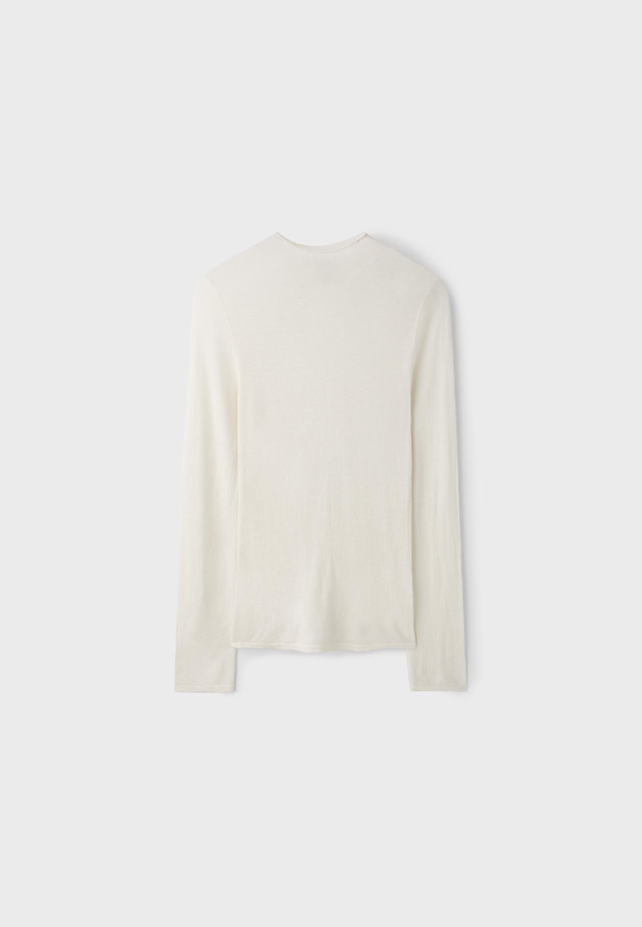 Basic wool silk mock neck jumper — Vanilla