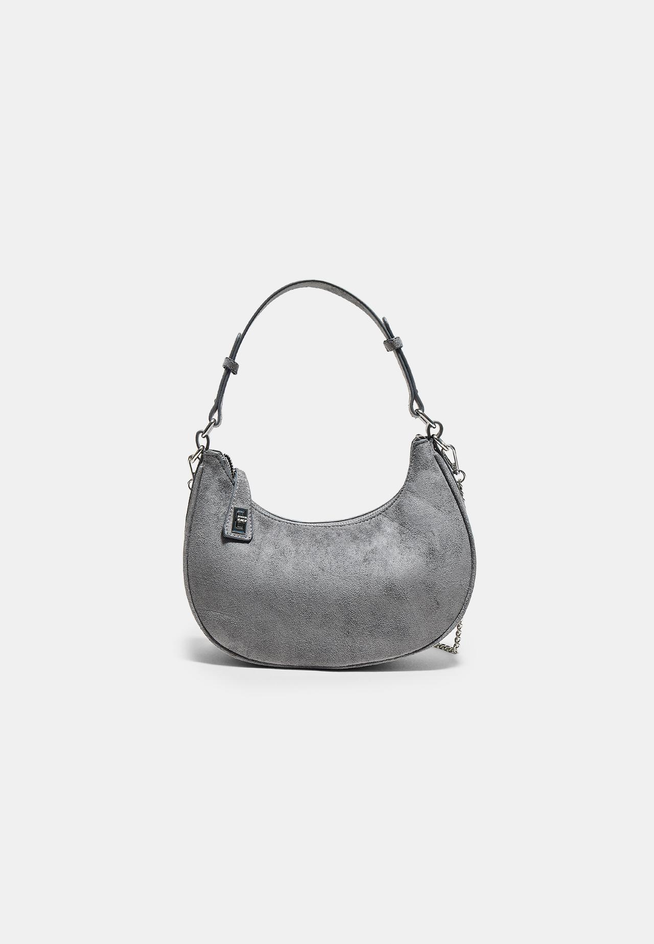Shoulder bag with chain — Dark grey