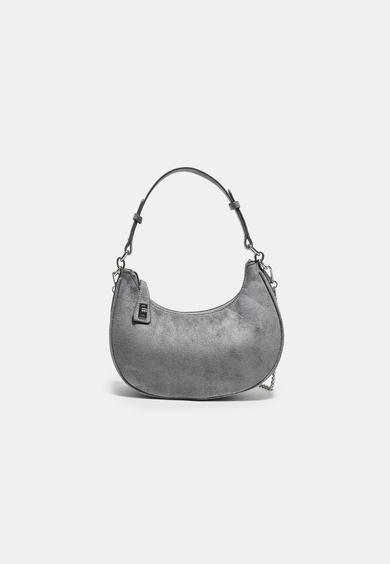 Stradivarius Shoulder Bag With Chain Dark Grey Os