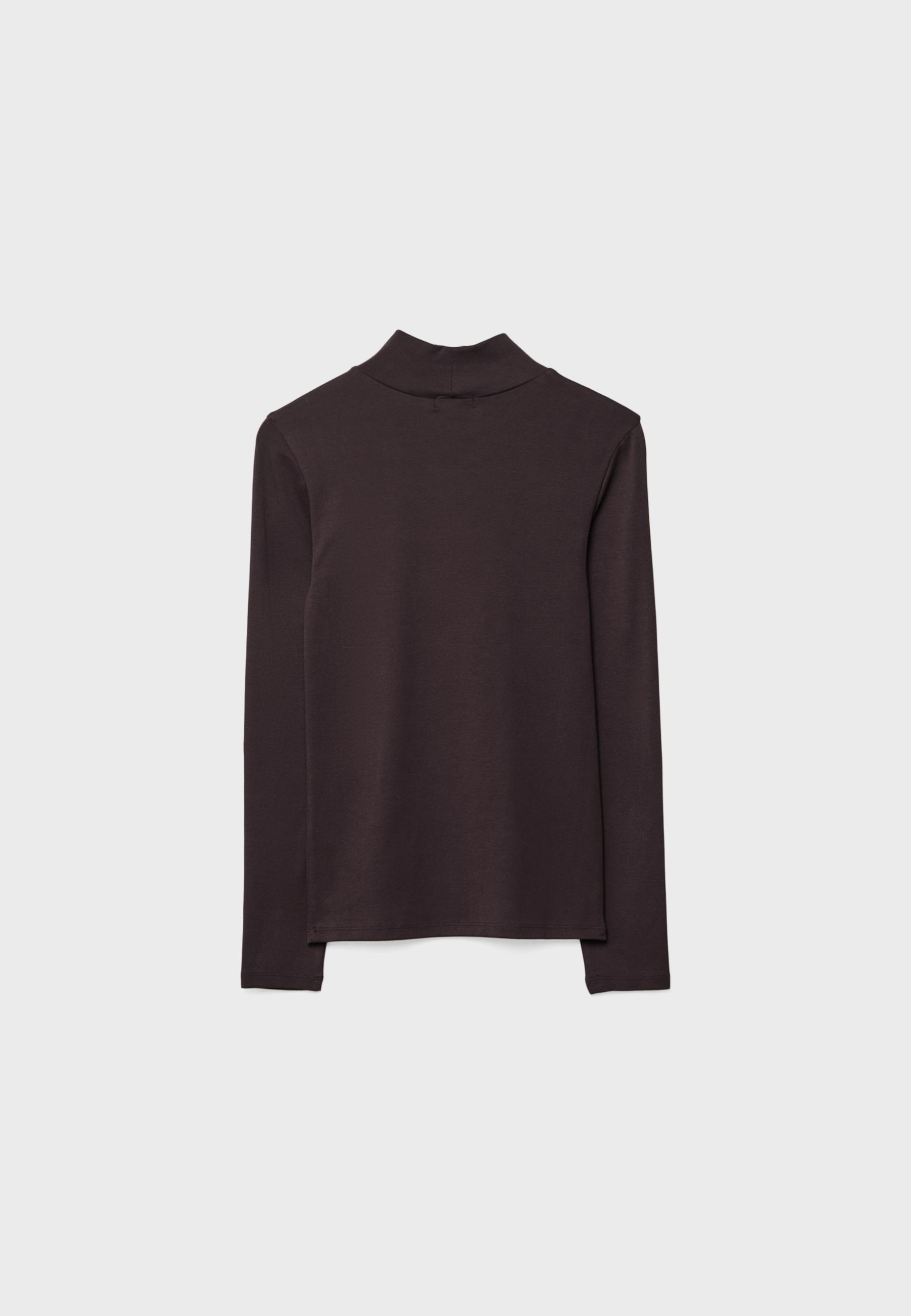 Basic high neck T-shirt — Brown
