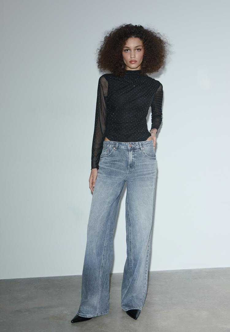 body tul fruncido brillos