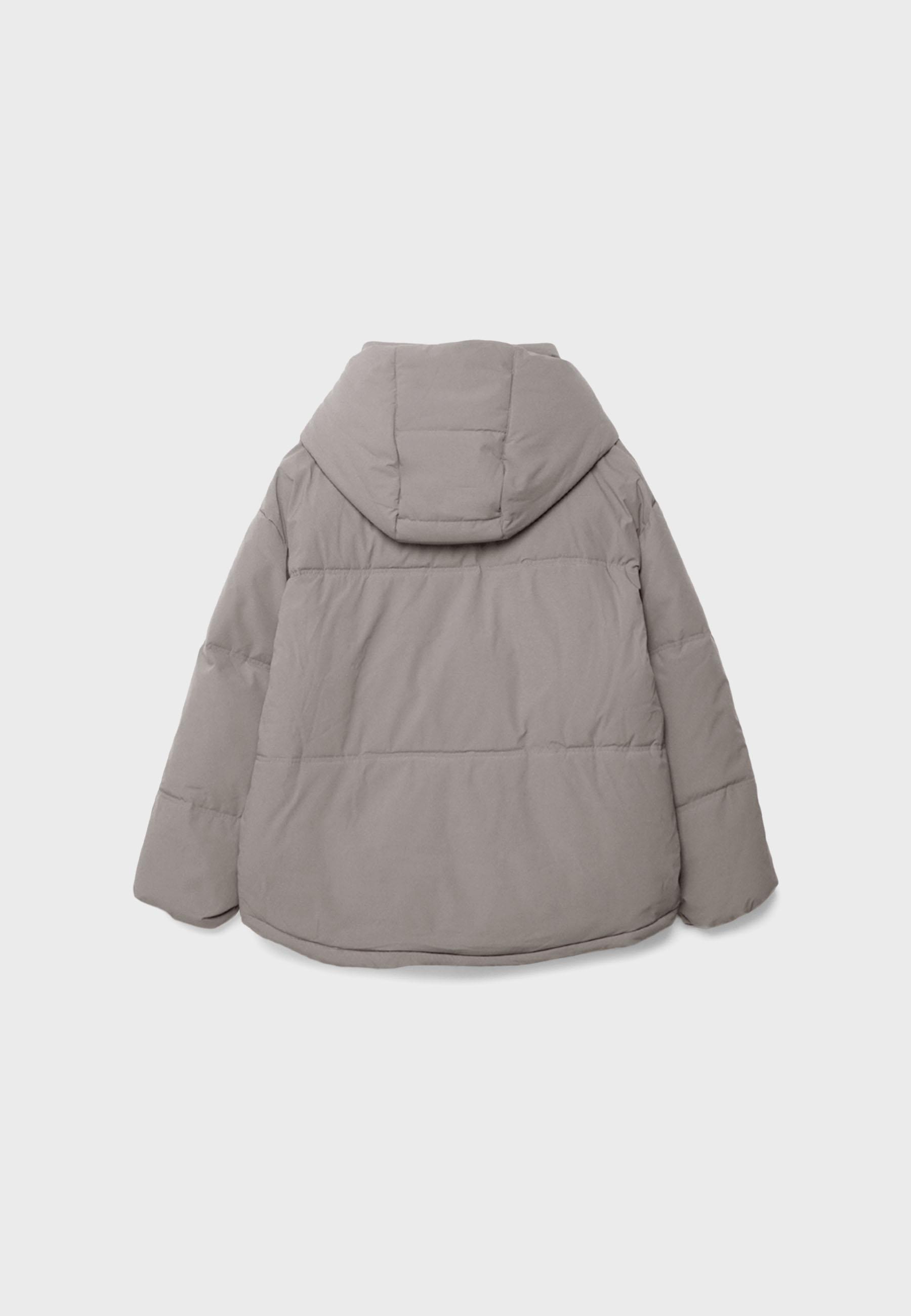 Oversize padded jacket with hood — Grey