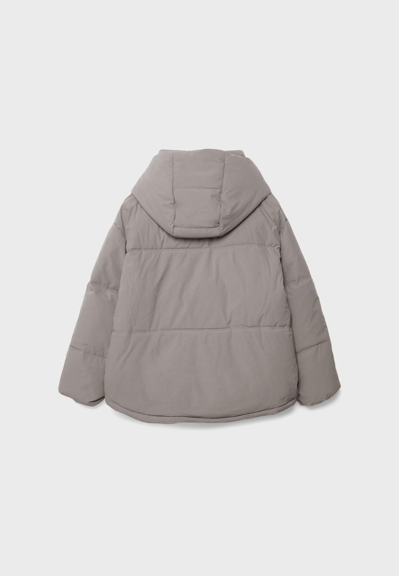 Oversize hooded puffer jacket — Grey
