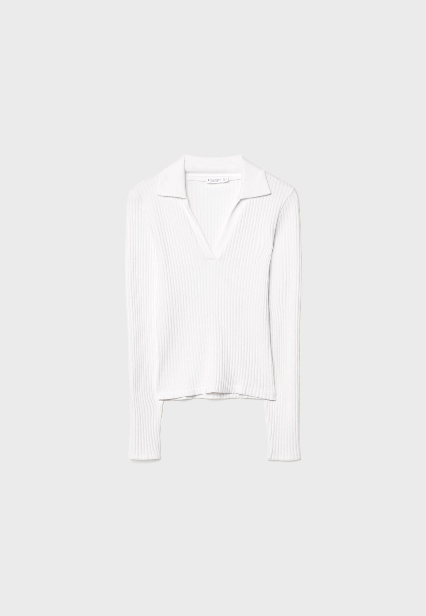 Seamless polo T-shirt — Ecru