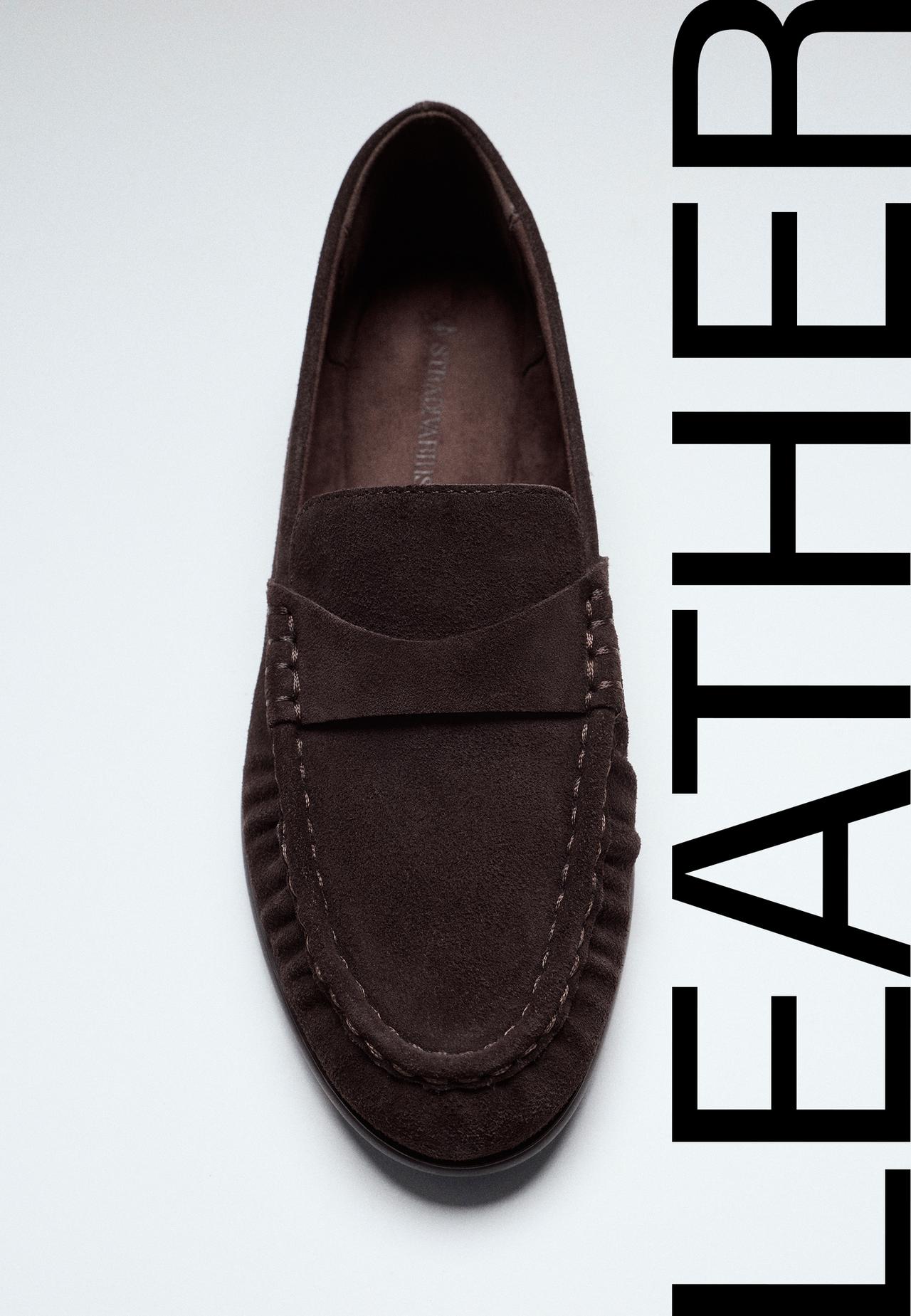 Flexible brown leather loafers — BROWN