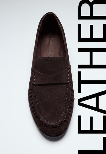 Flexible brown leather loafers — BROWN 6