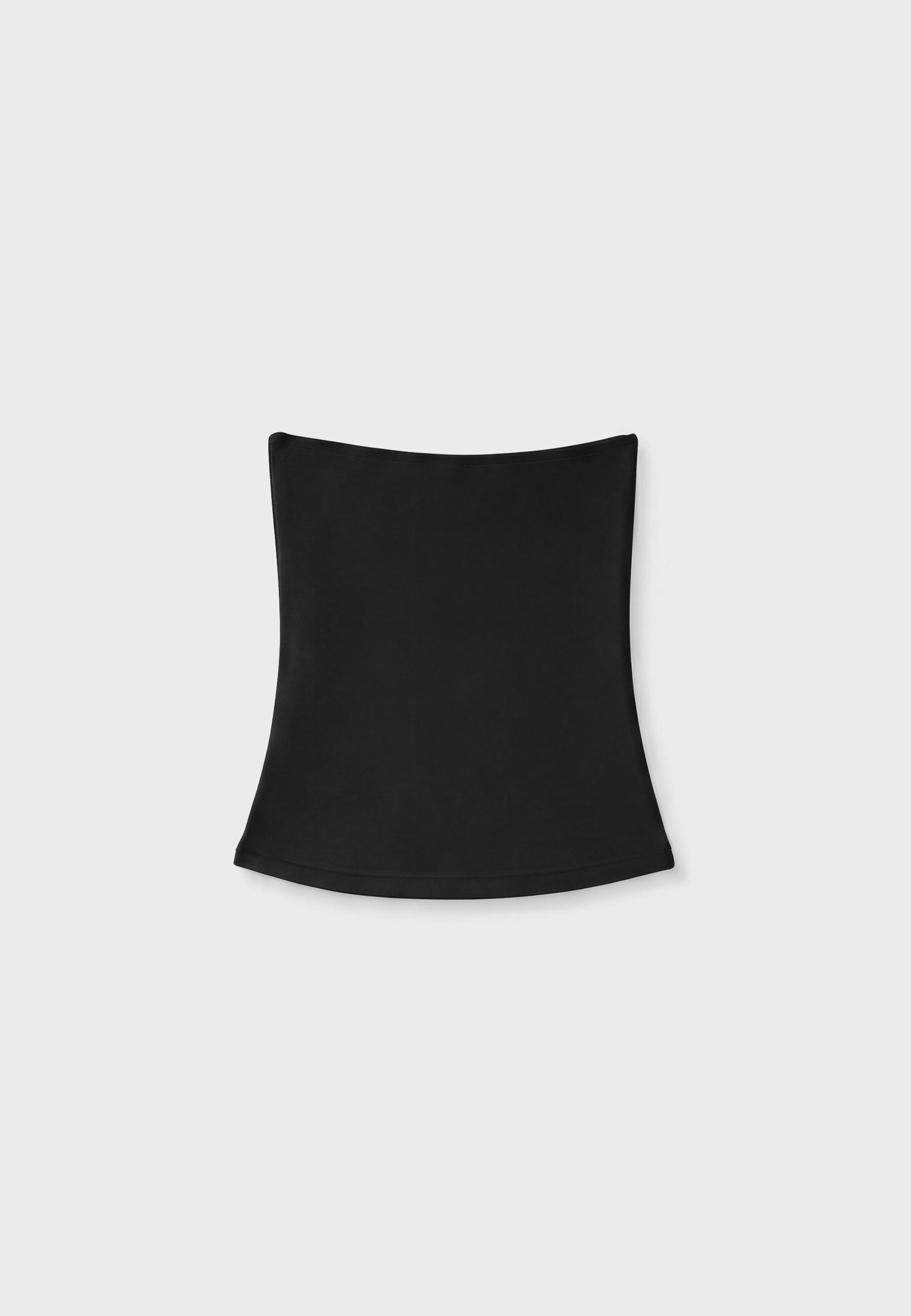 Draped crop top — Black