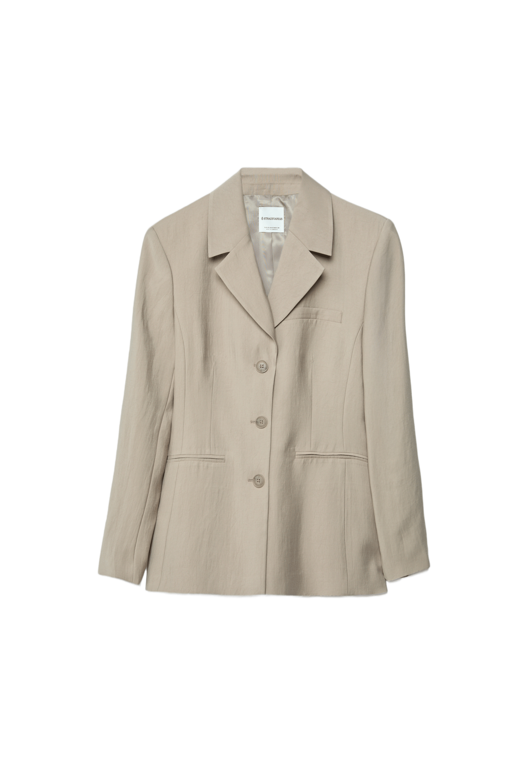 Fitted 3-button blazer — Brown