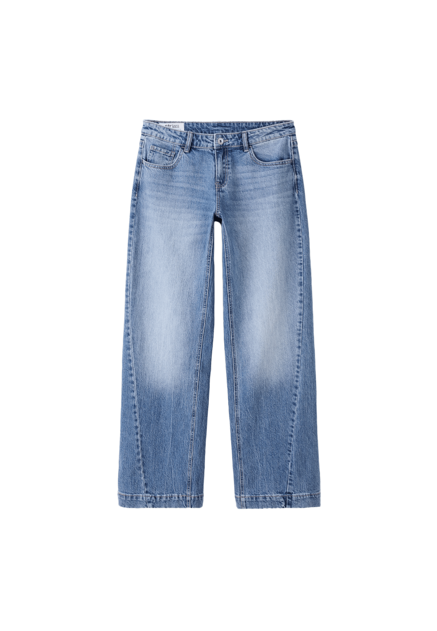 Low-rise straight jeans — MEDIUM LIGHT BLUE DENIM
