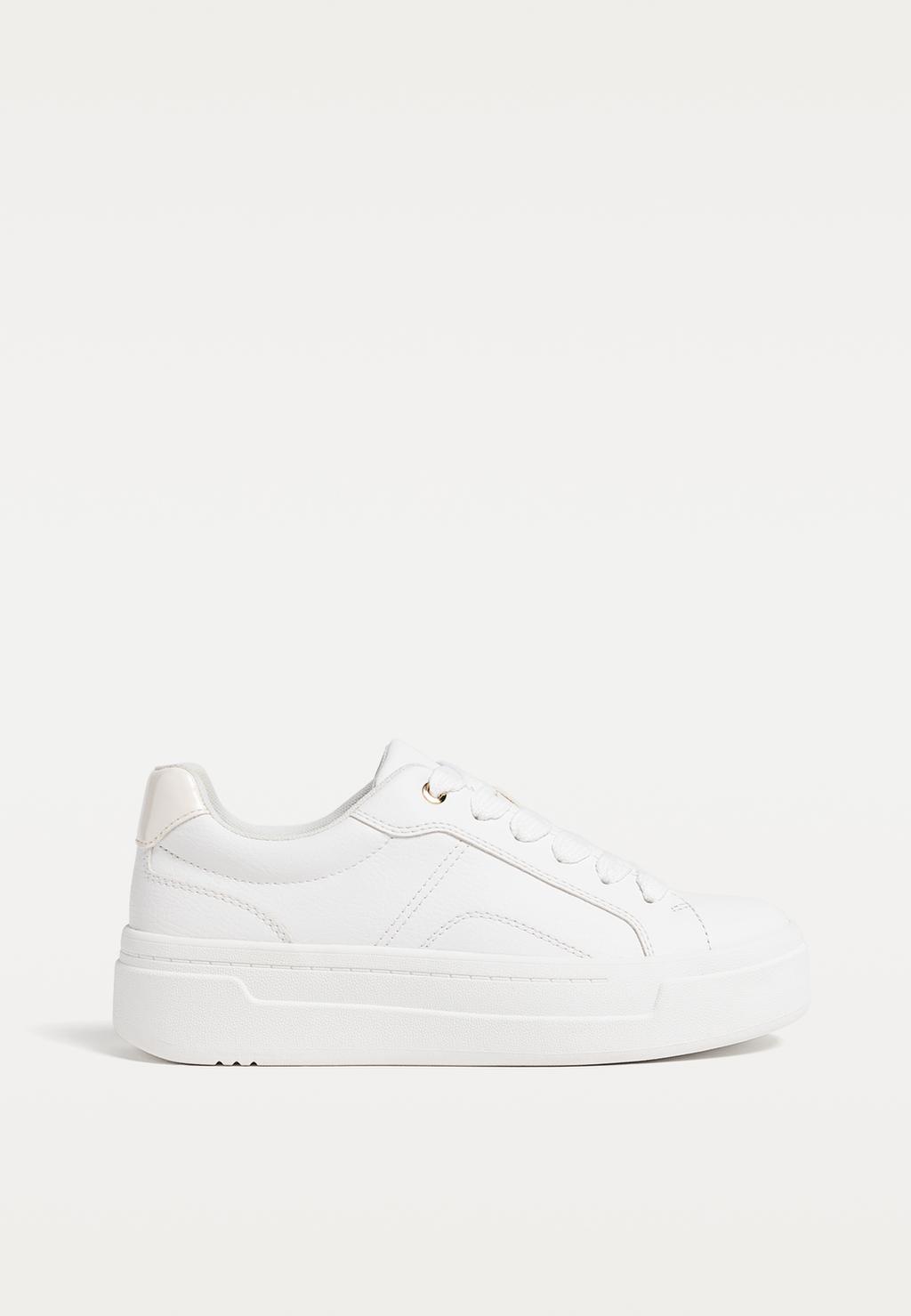 White platform trainers