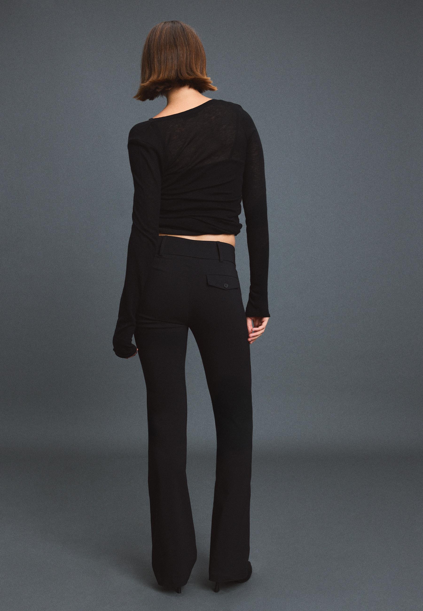 Stradivarius Yüksek bel bengalin çan pantolon görsel 7