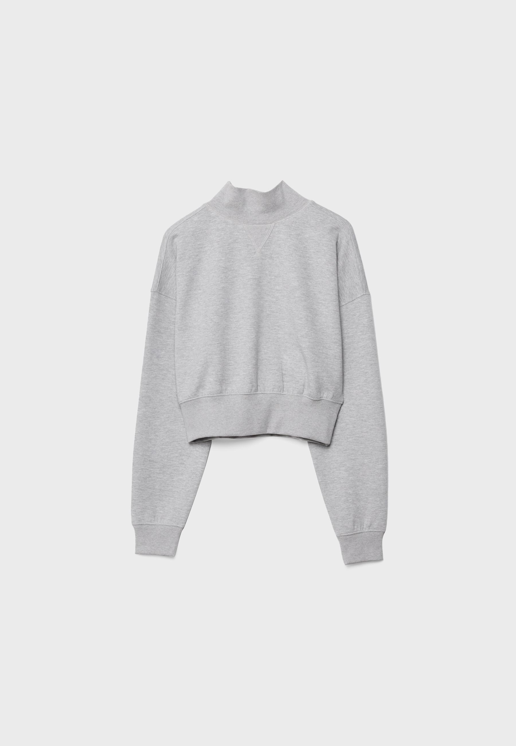 Soft-touch interlock sweatshirt — Grey melange