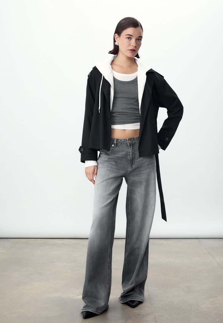 short trench coat with belt