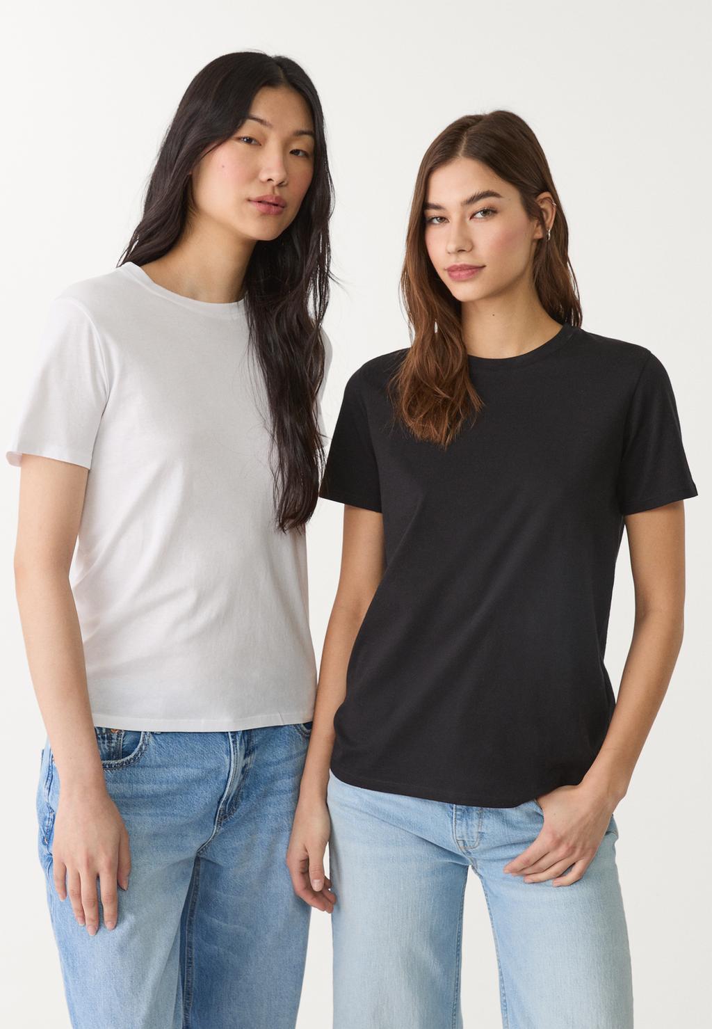 2er-Pack Basic-T-Shirts im Regular-Fit mit Rundausschnitt