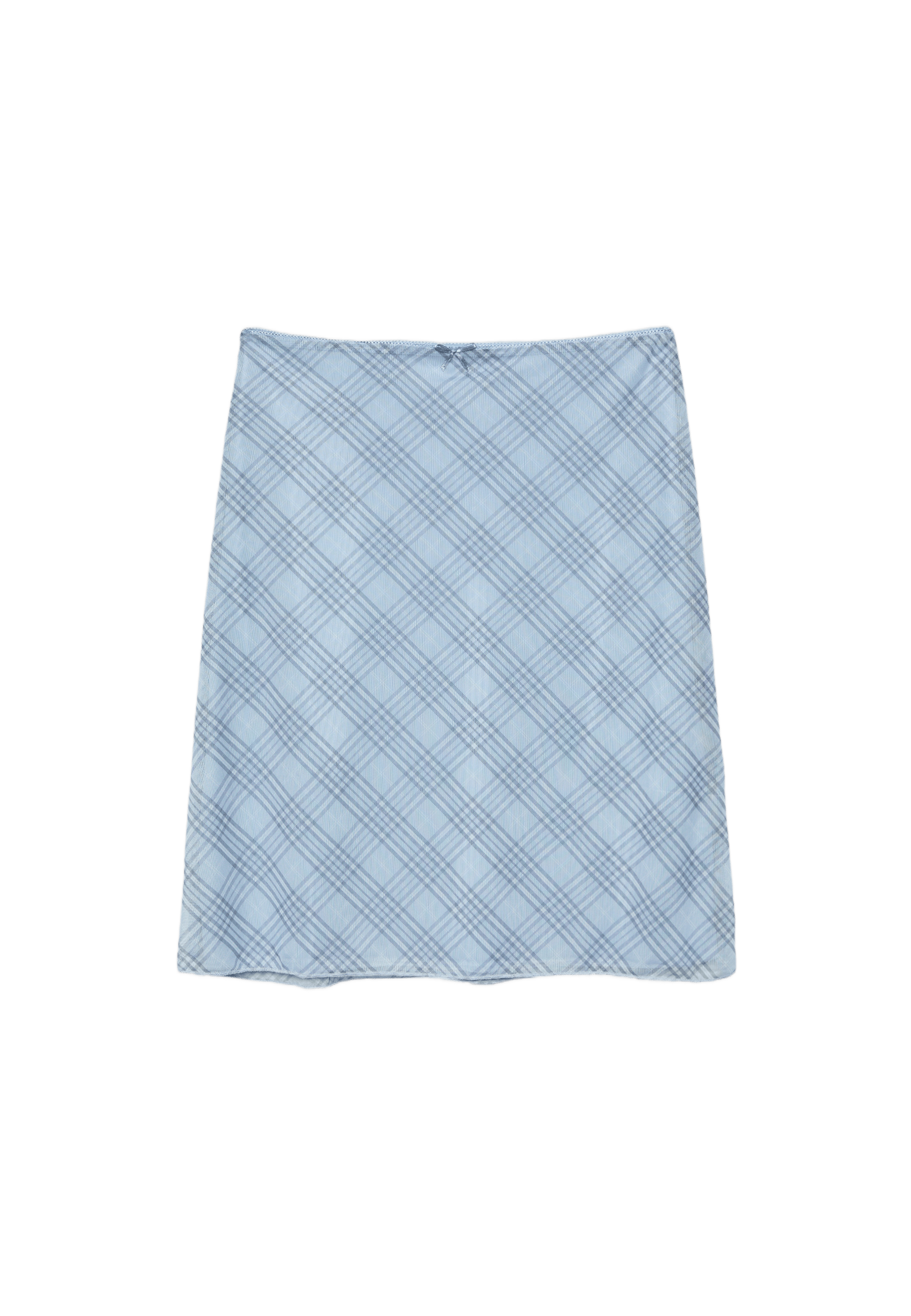 Polka dot tulle midi skirt — Sky blue