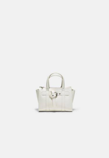 Mini tote bag with buckle — Ecru 2