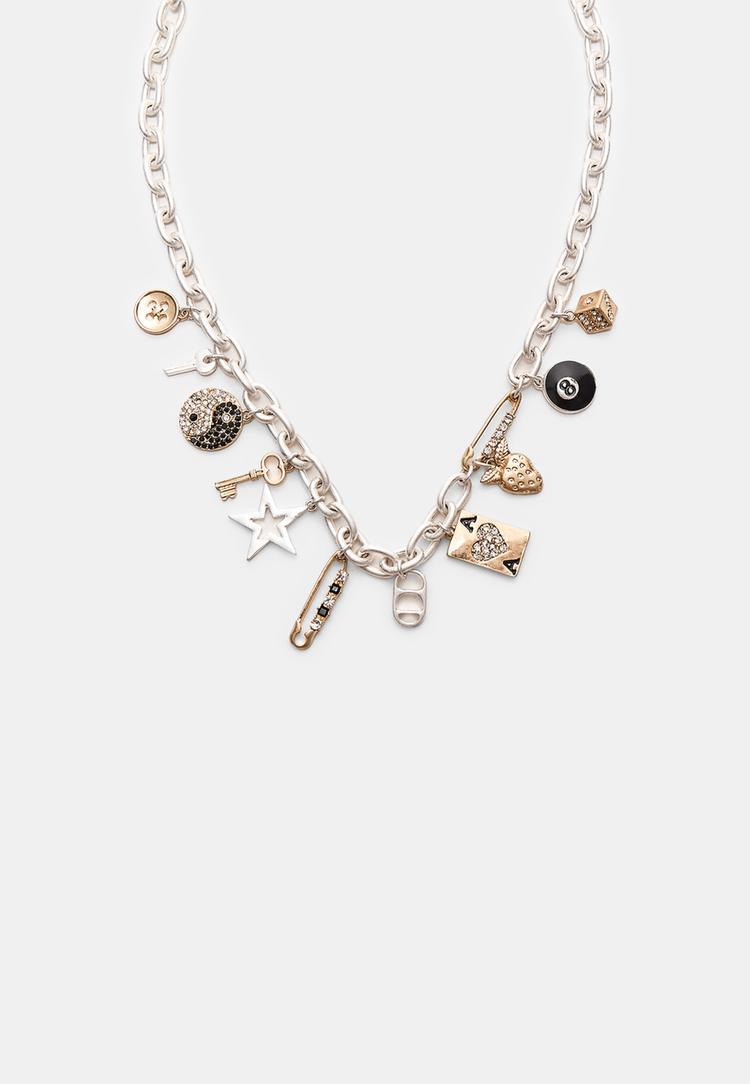 Stradivarius Halsband Med Flera Berlocker Os