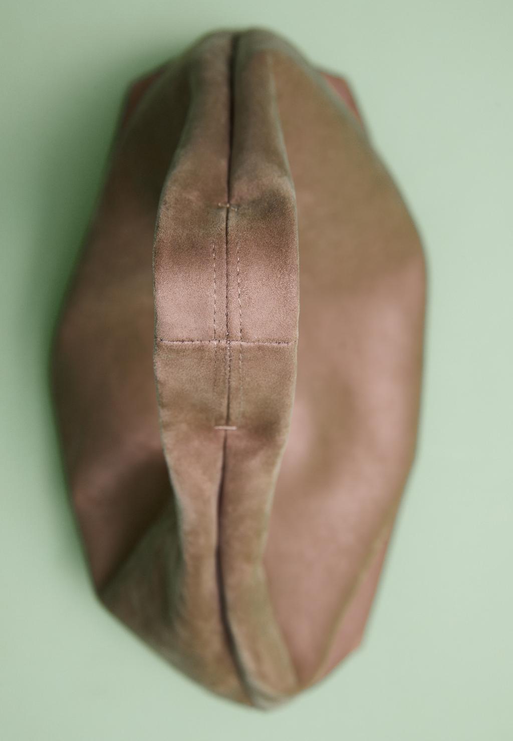 Faux suede shoulder bag