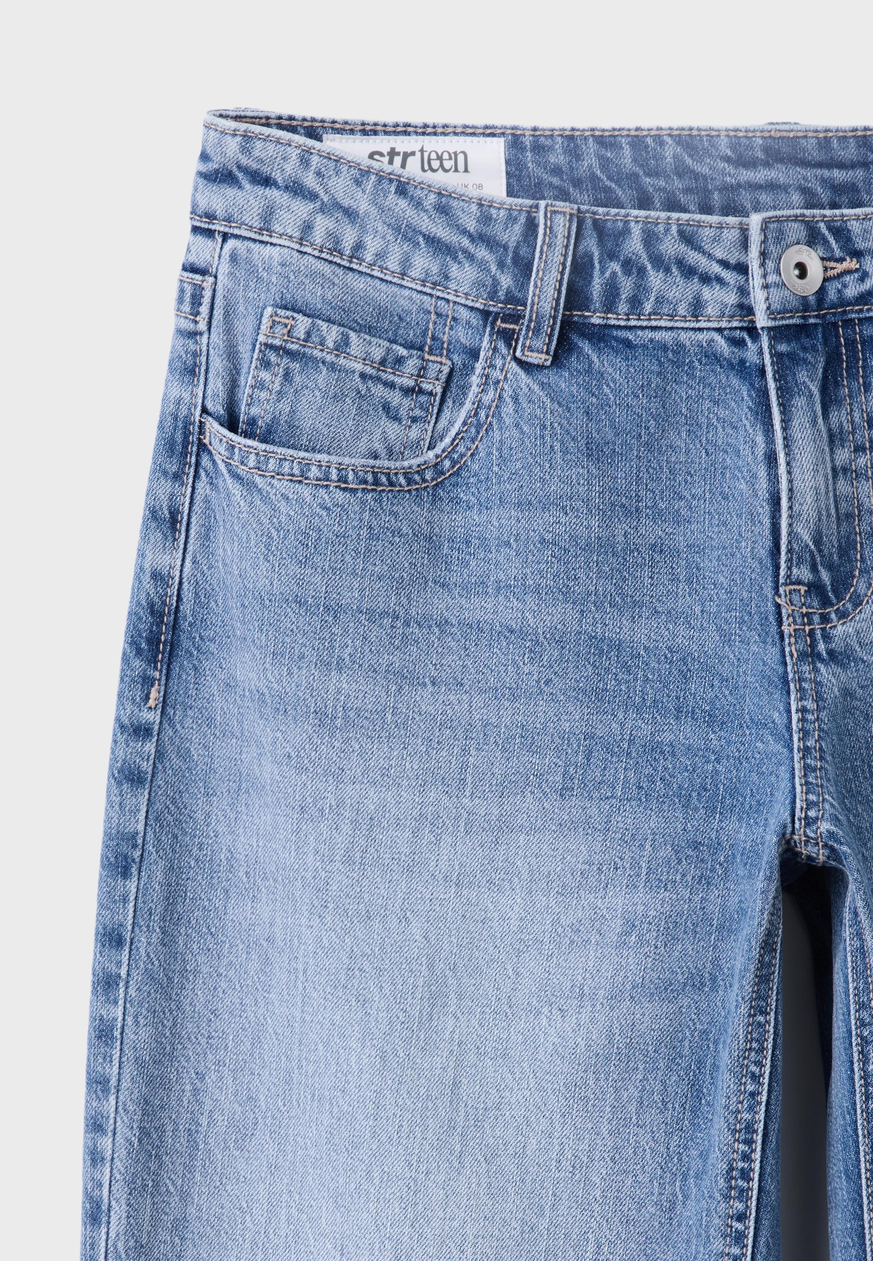 Low-rise straight jeans — MEDIUM LIGHT BLUE DENIM