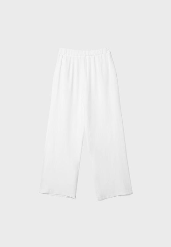 Stradivarius Keten görünümlü straight fit pantolon görsel 4