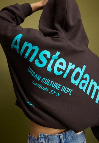 Graphic oversize sweatshirt — Brown 1