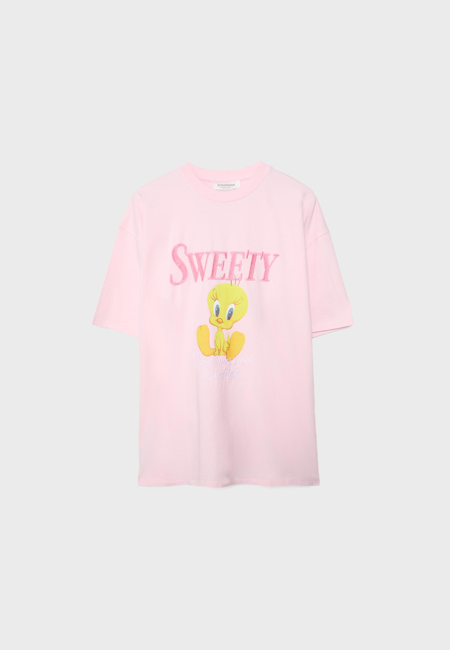 Sweety short sleeve round neck T-shirt — Bubblegum pink