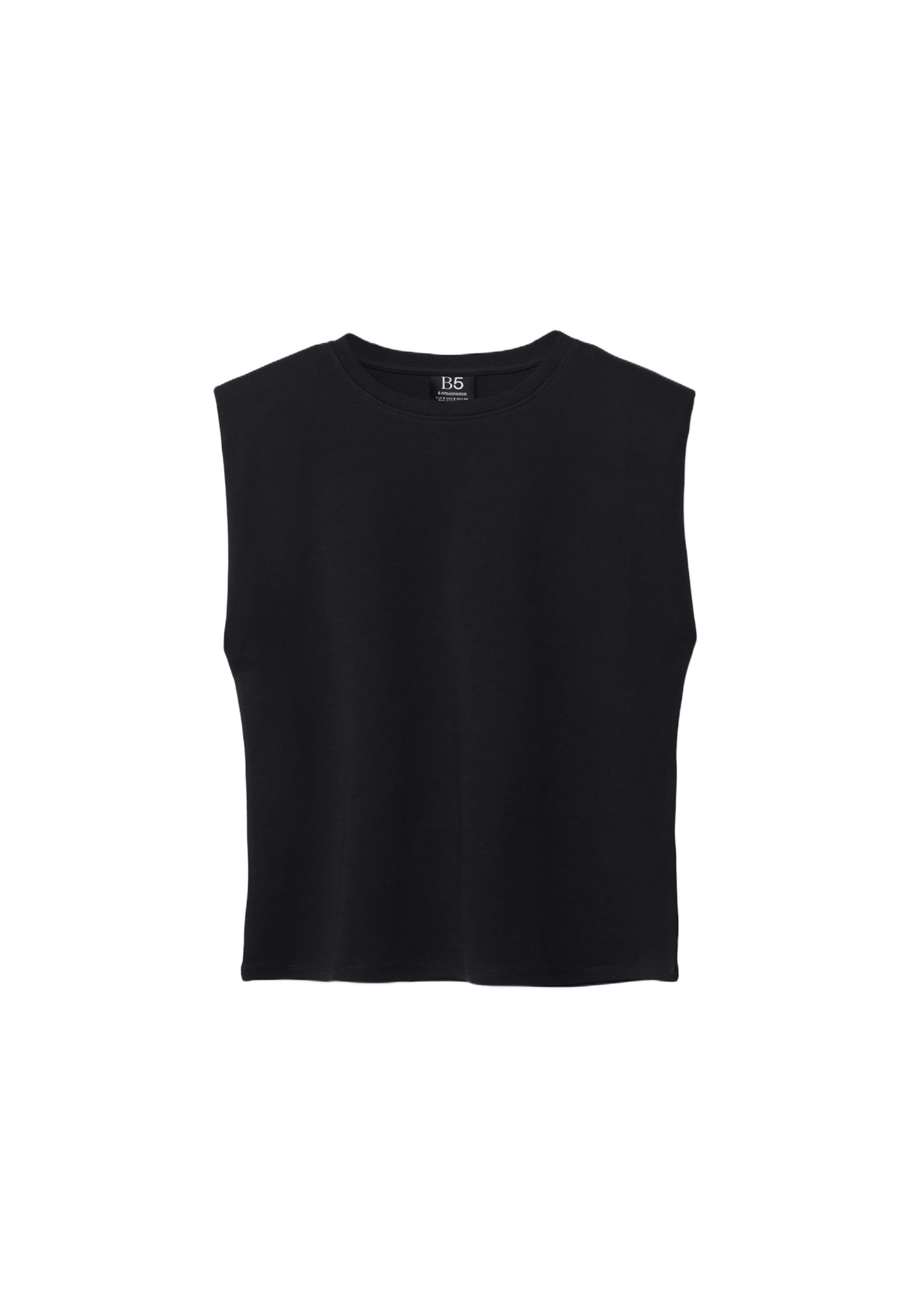 B05 Padded shoulder basic T-shirt — Black