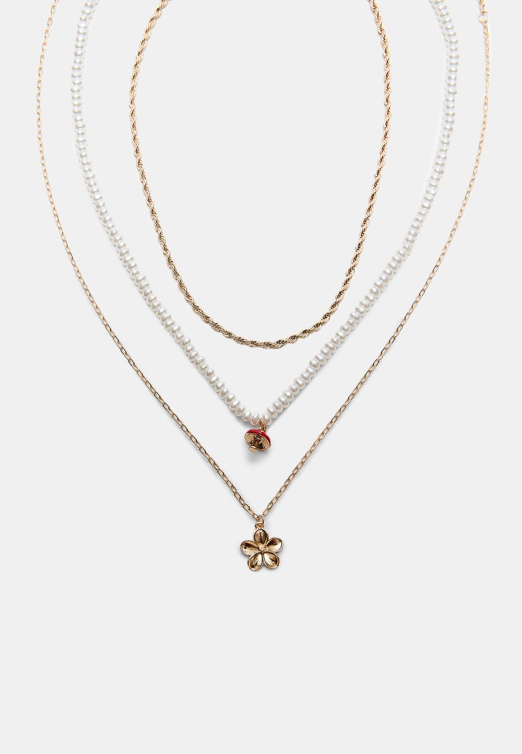 Set 3 collares mushroom y flor