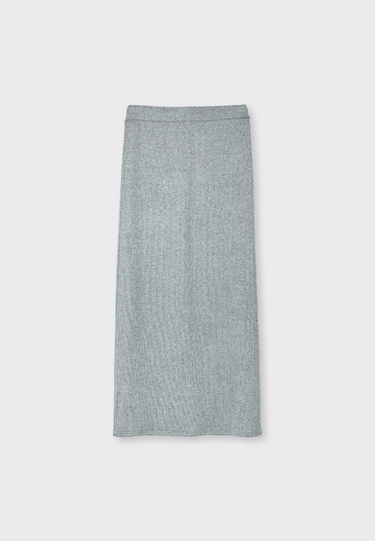 Soft-touch long skirt — Dark grey