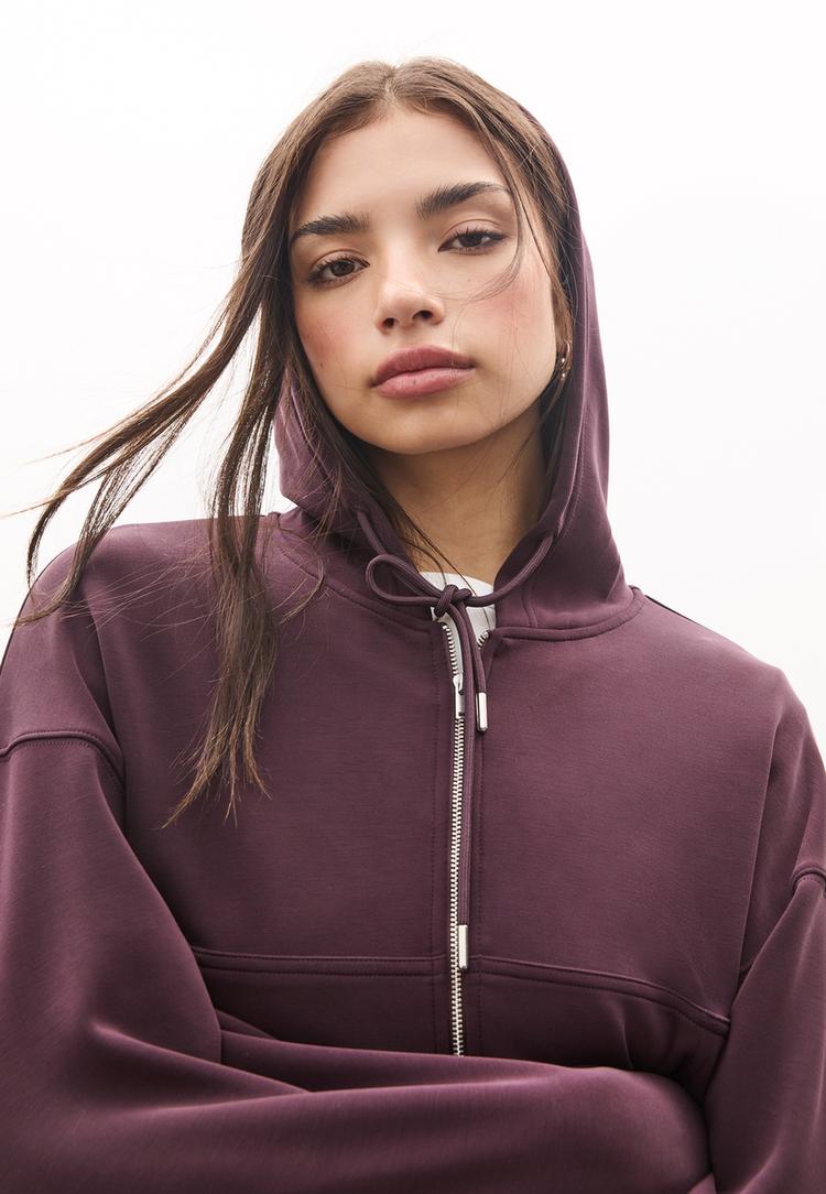 soft touch sweater met rits