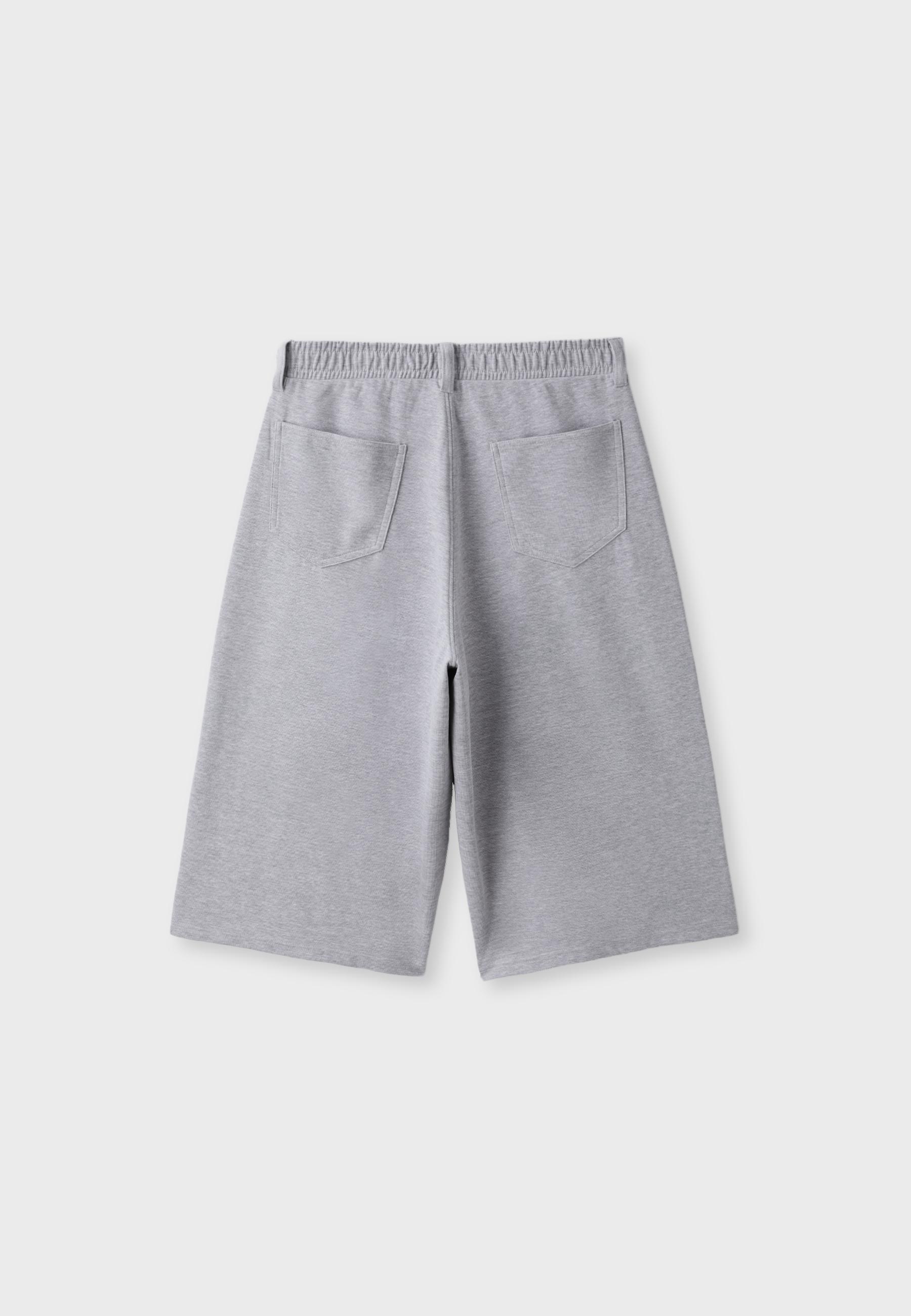 Fleece Bermuda shorts — Grey melange