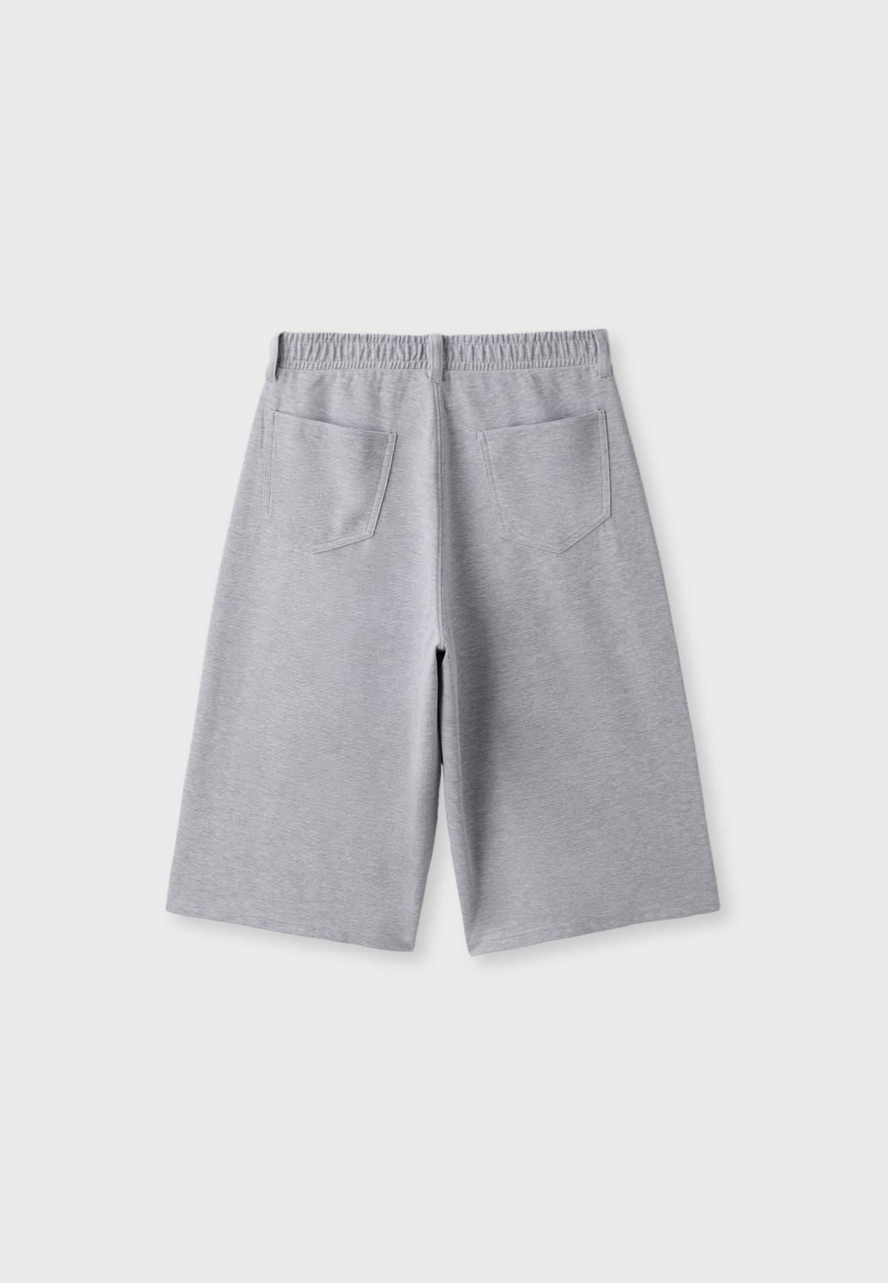 Fleece Bermuda shorts — Grey melange
