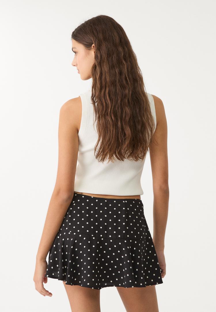 falda pantalon fluida volantes
