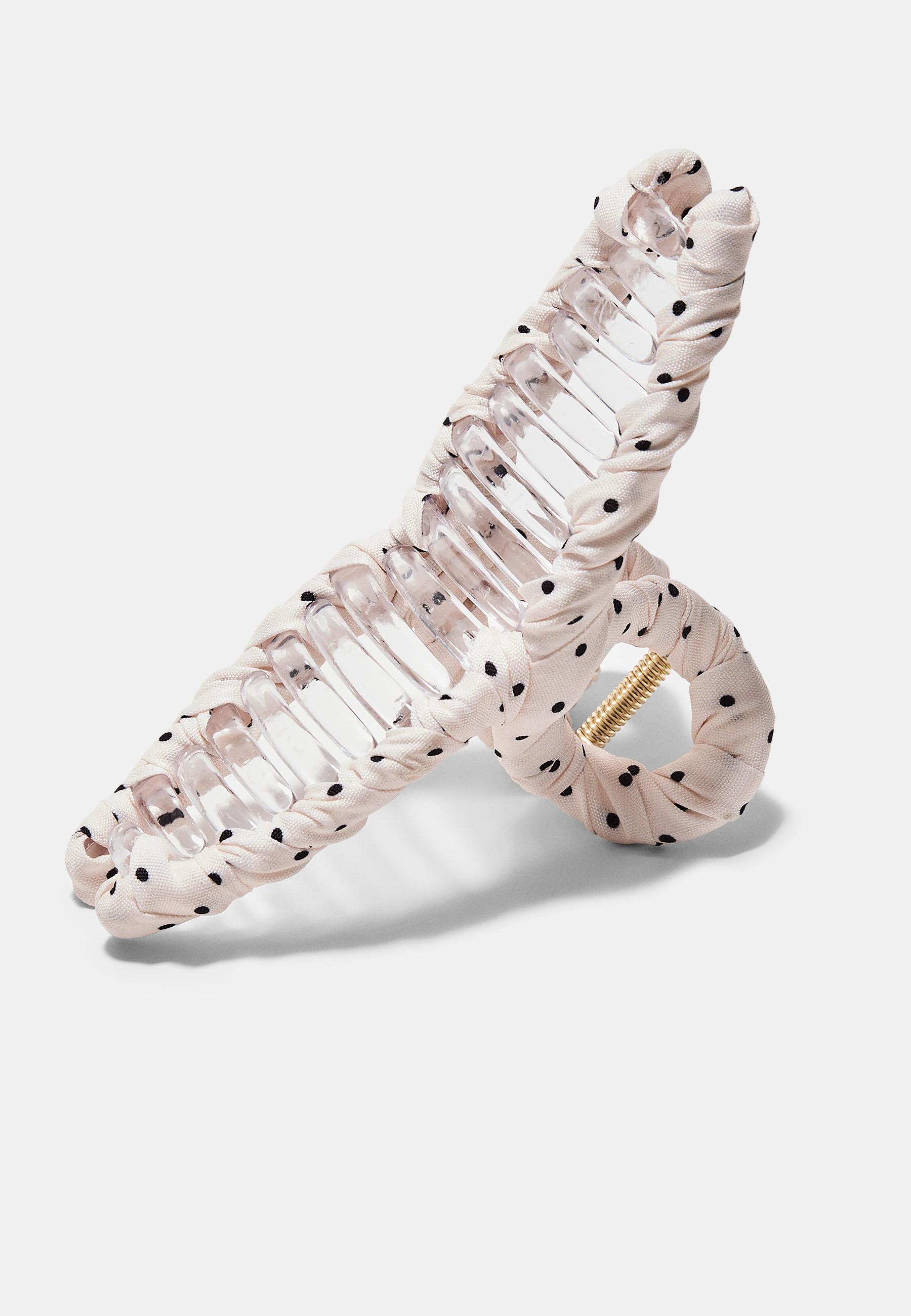 Fabric hair clip — White