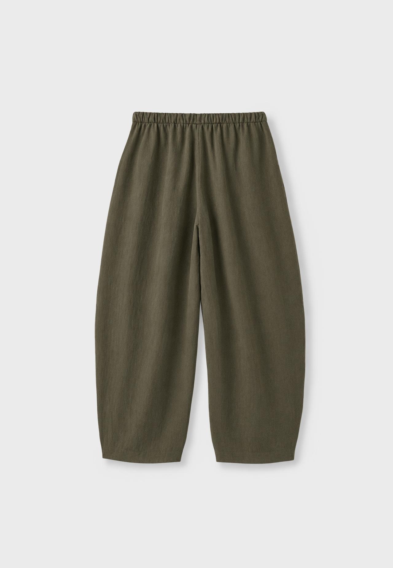 Lyocell-blend barrel trousers — Khaki