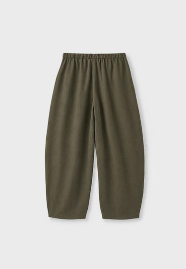 Lyocell-blend barrel trousers — Khaki 8