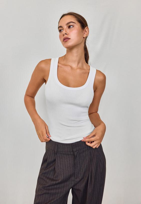 debardeur dos nageur en coton cotele l02522687