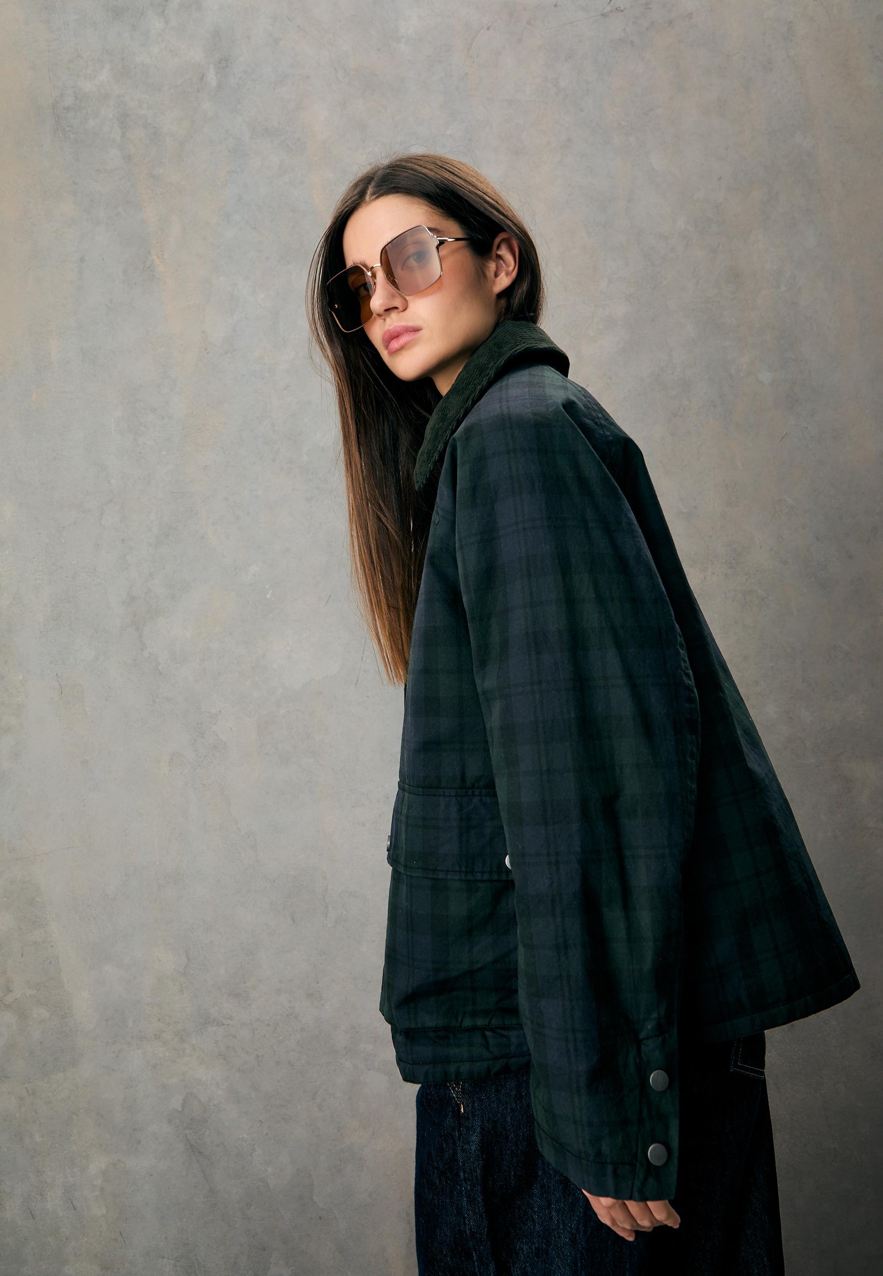 Waxed check parka - Women's fashion | Stradivarius United States