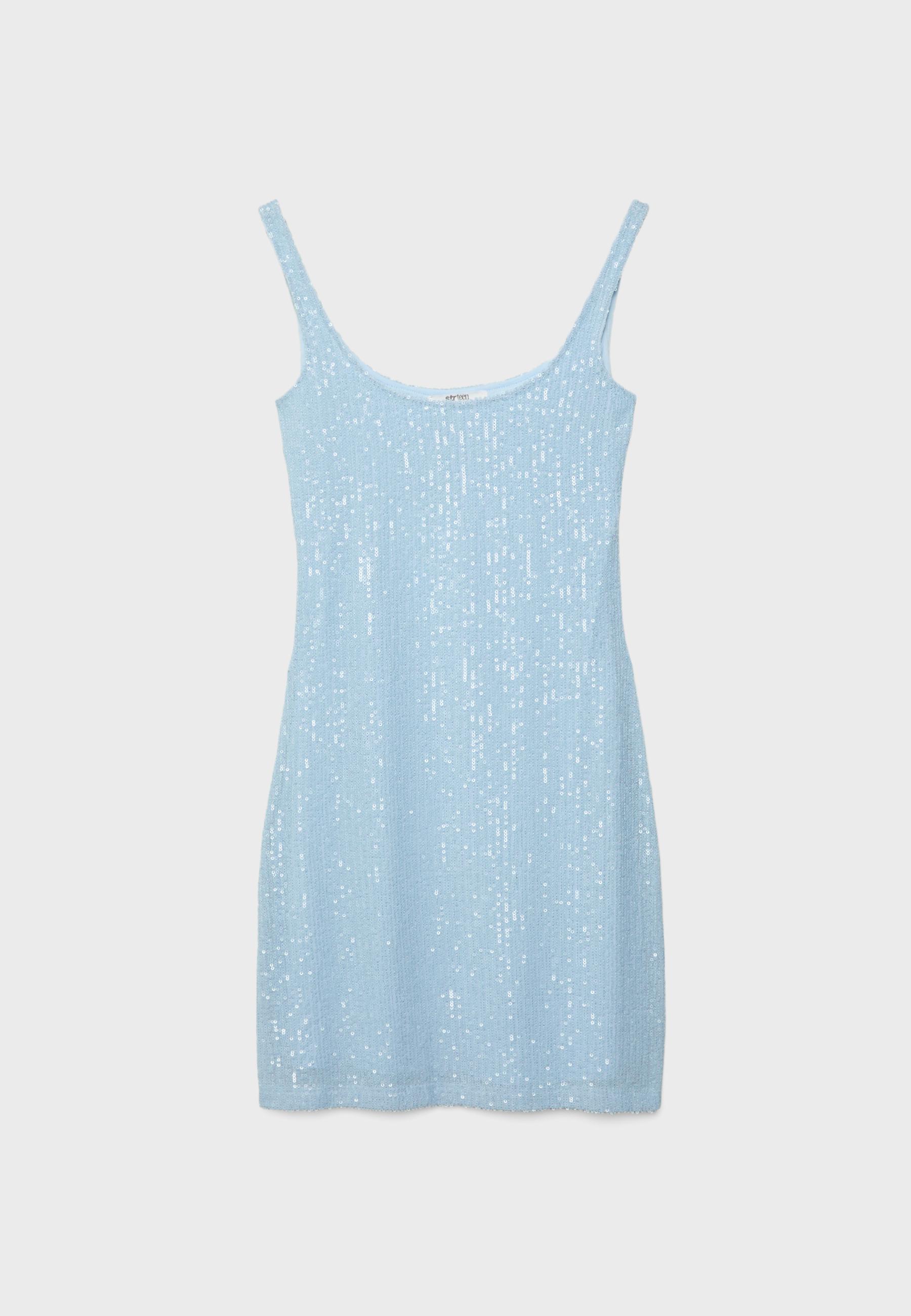 Sequin mini dress — Sky blue