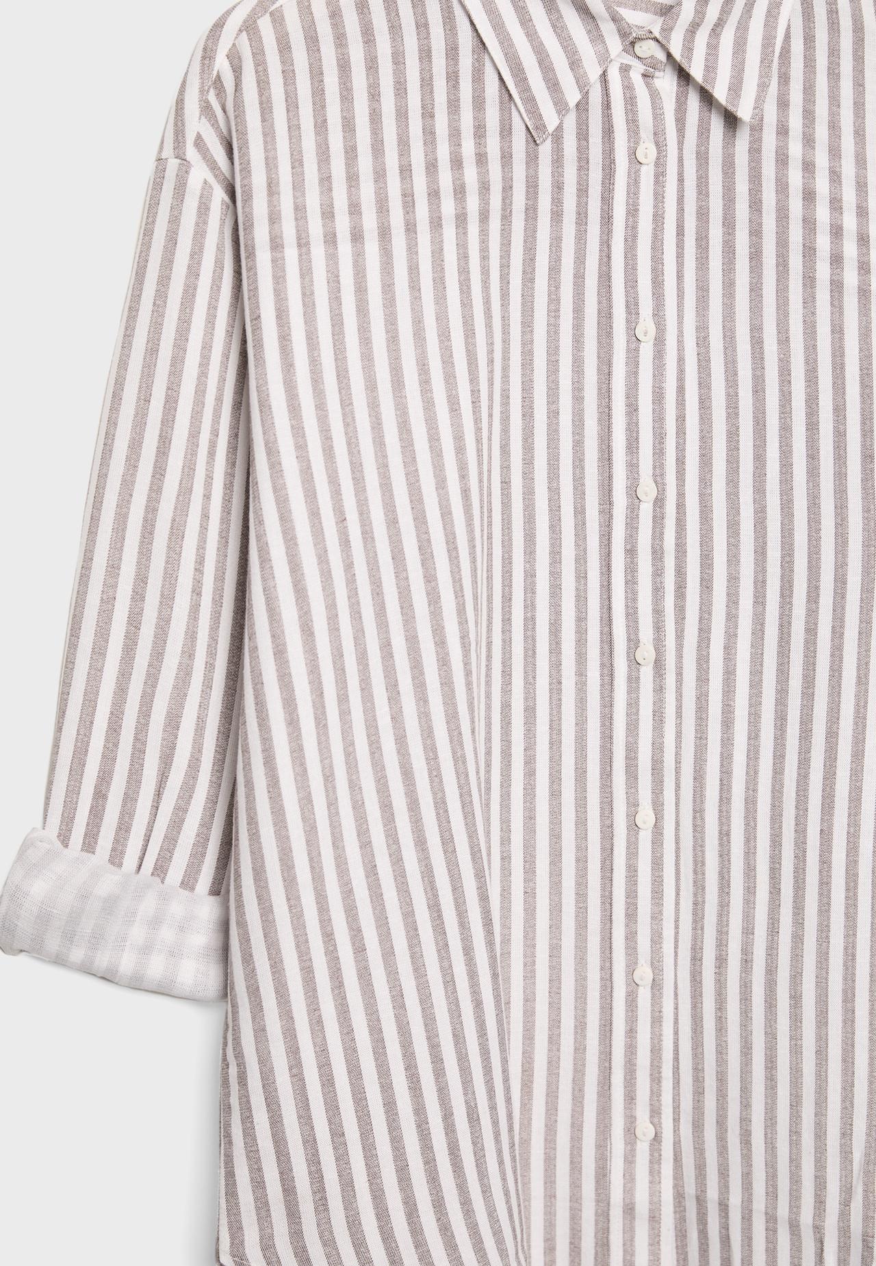 Linen effect shirt — Brown