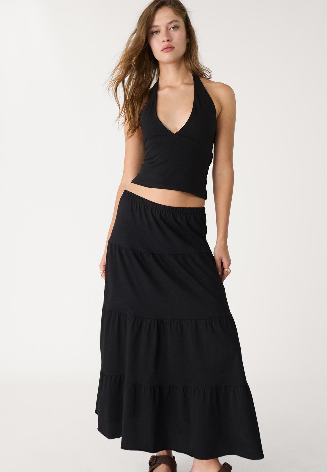 Falda fluida larga punto Stradivarius Honduras