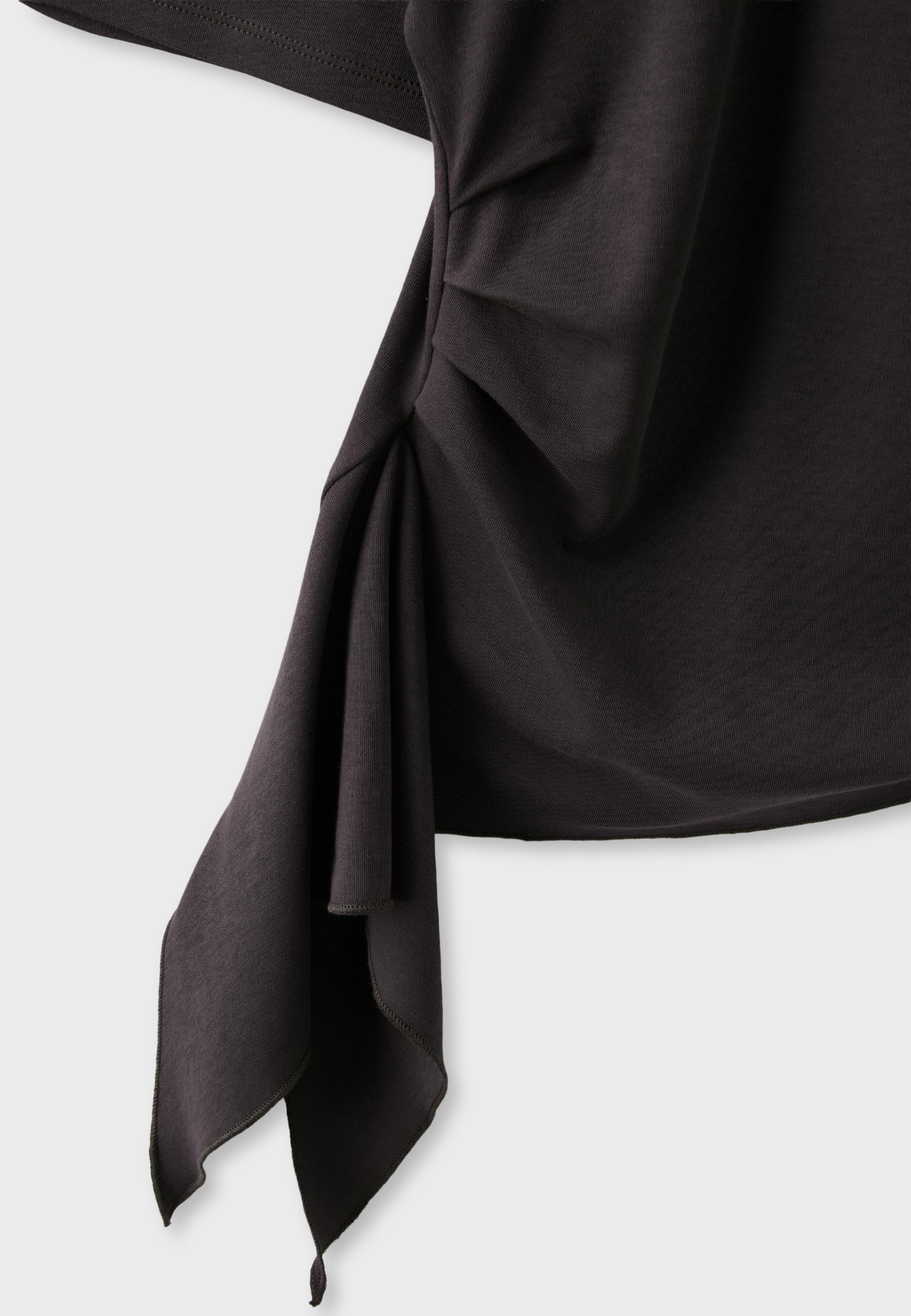 Asymmetric short sleeve T-shirt — Brown