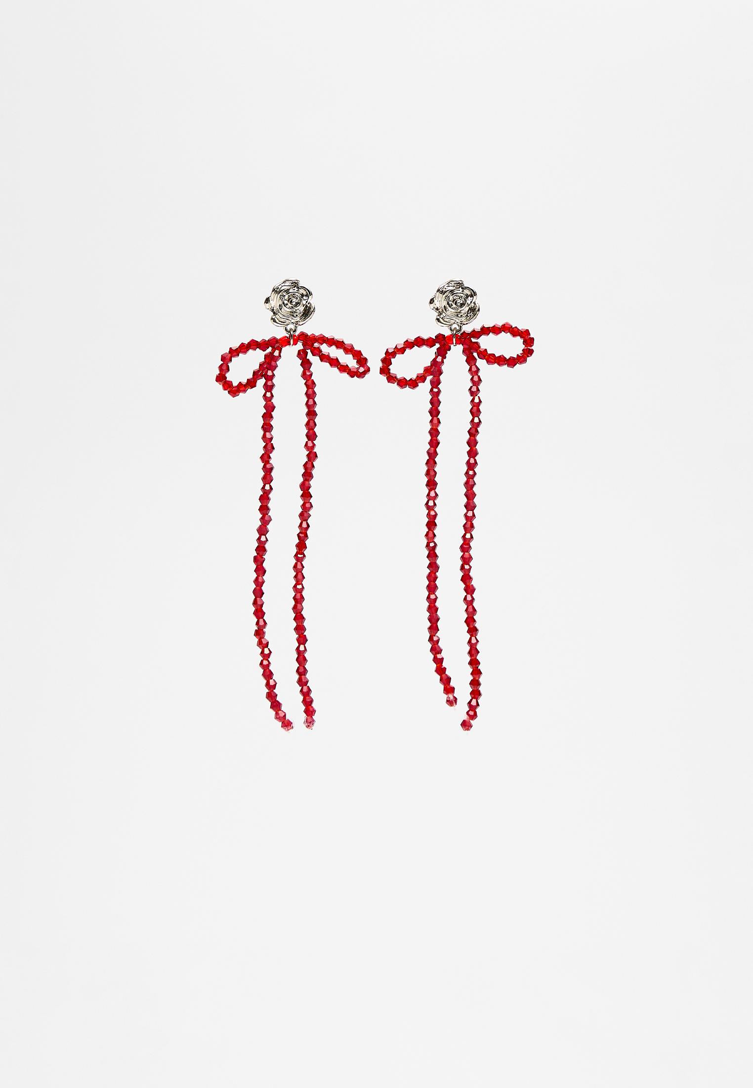 Rose Bow Earrings Women s Fashion Stradivarius United States Rose Bow Earrings Women s Fashion Stradivarius United States