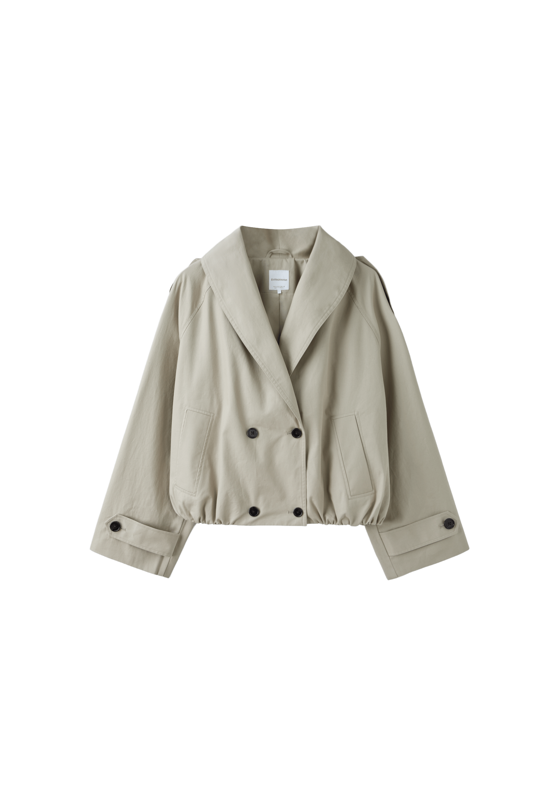 Bubble trench coat with shawl neck — Stone